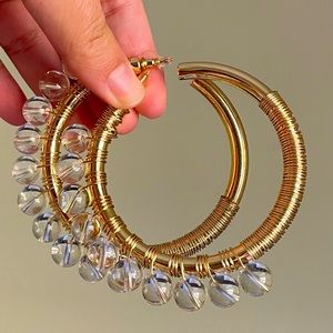 Jéblanc The Golden Ball Crystal Quartz Hoop (Complex SHOP Capsule Collection)